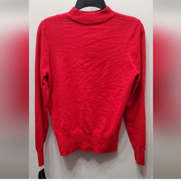INC INTERNATIONAL CONCEPTS RED SCOOP CUTOUT MOCK-NECK SWEATER MEDIUM - Picture 6 of 8